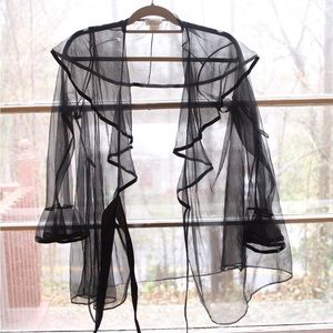 Sheer Black Lingerie Short Robe